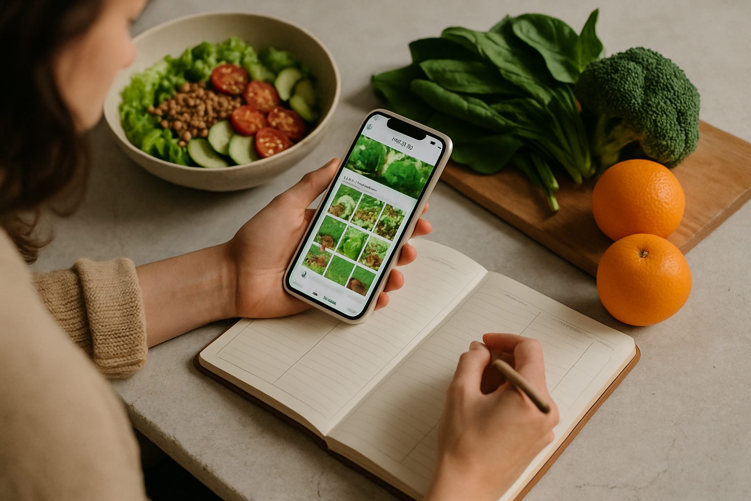 Usare l'app per mangiare di stagione tutto l'anno