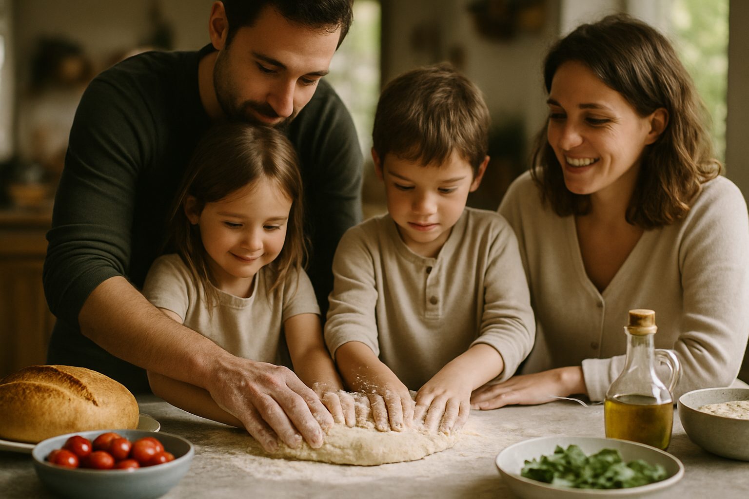 Pane fatto in casa con i bambini: le mani nella farina insegnano