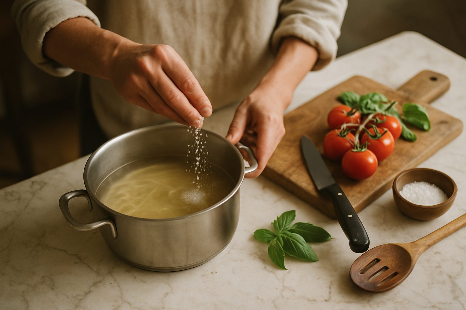 Salare l'acqua della pasta: quanto, quando e perché
