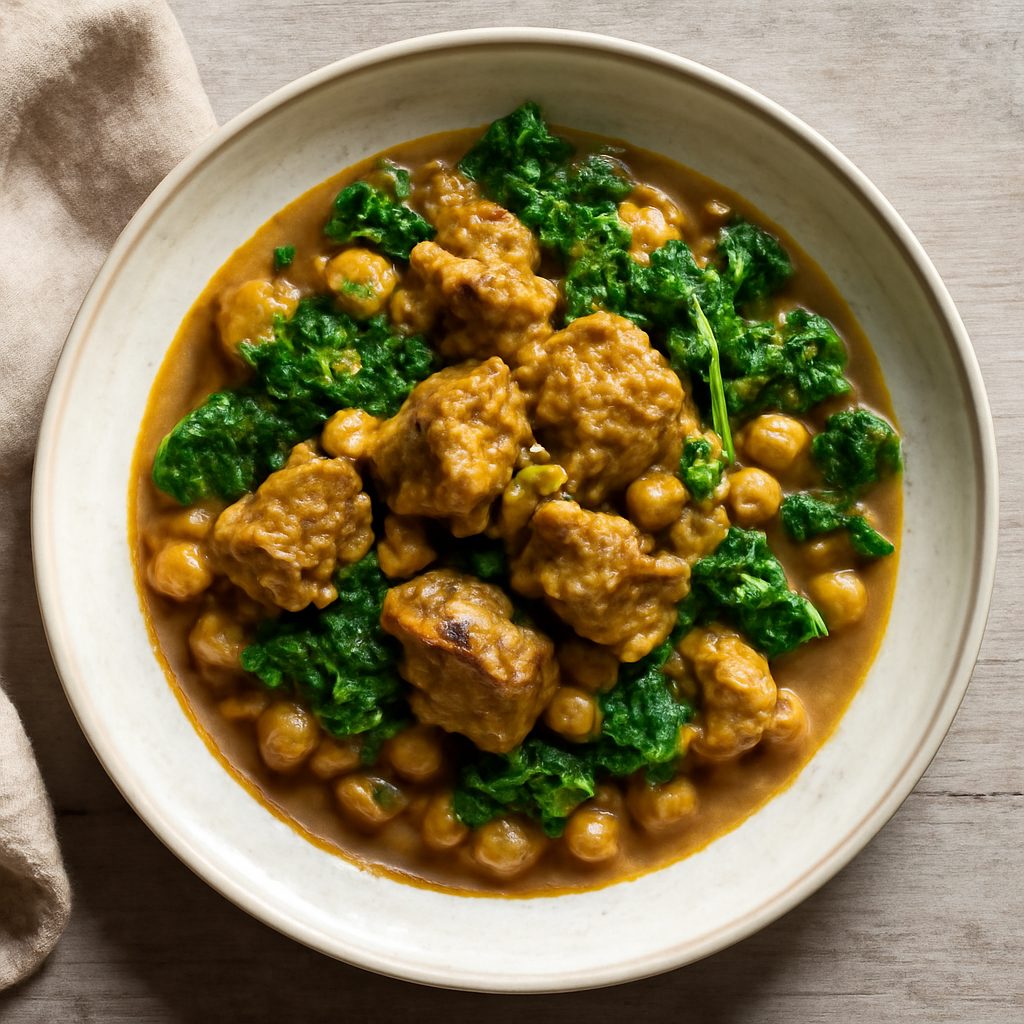 Agnello al curry con ceci e cavolo riccio a Cottura Lenta
