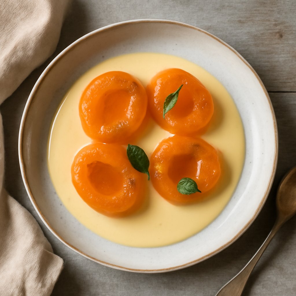 Albicocche sottovuoto con crema inglese