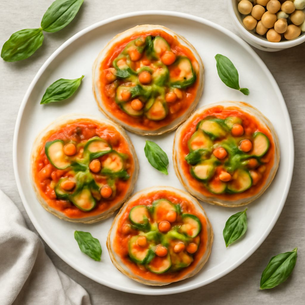 Allegre pizzette di verdure e legumi