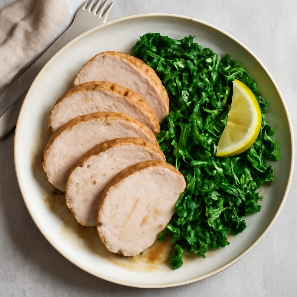 Arrosto di tacchino con spinaci al limone