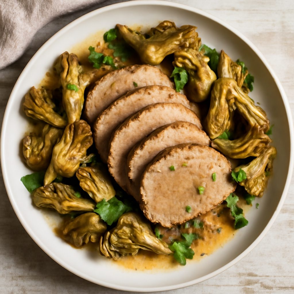 Arrosto di vitello con carciofi