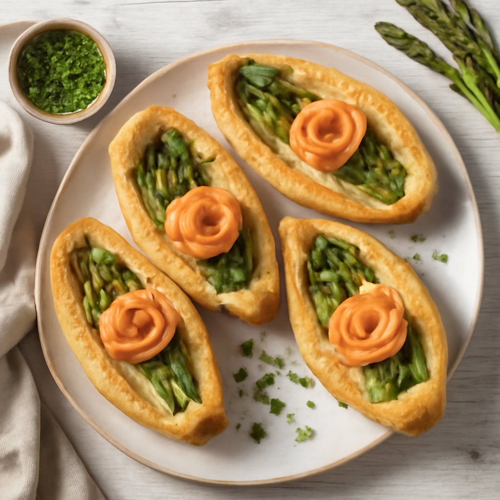 Barchette agli asparagi e salmone
