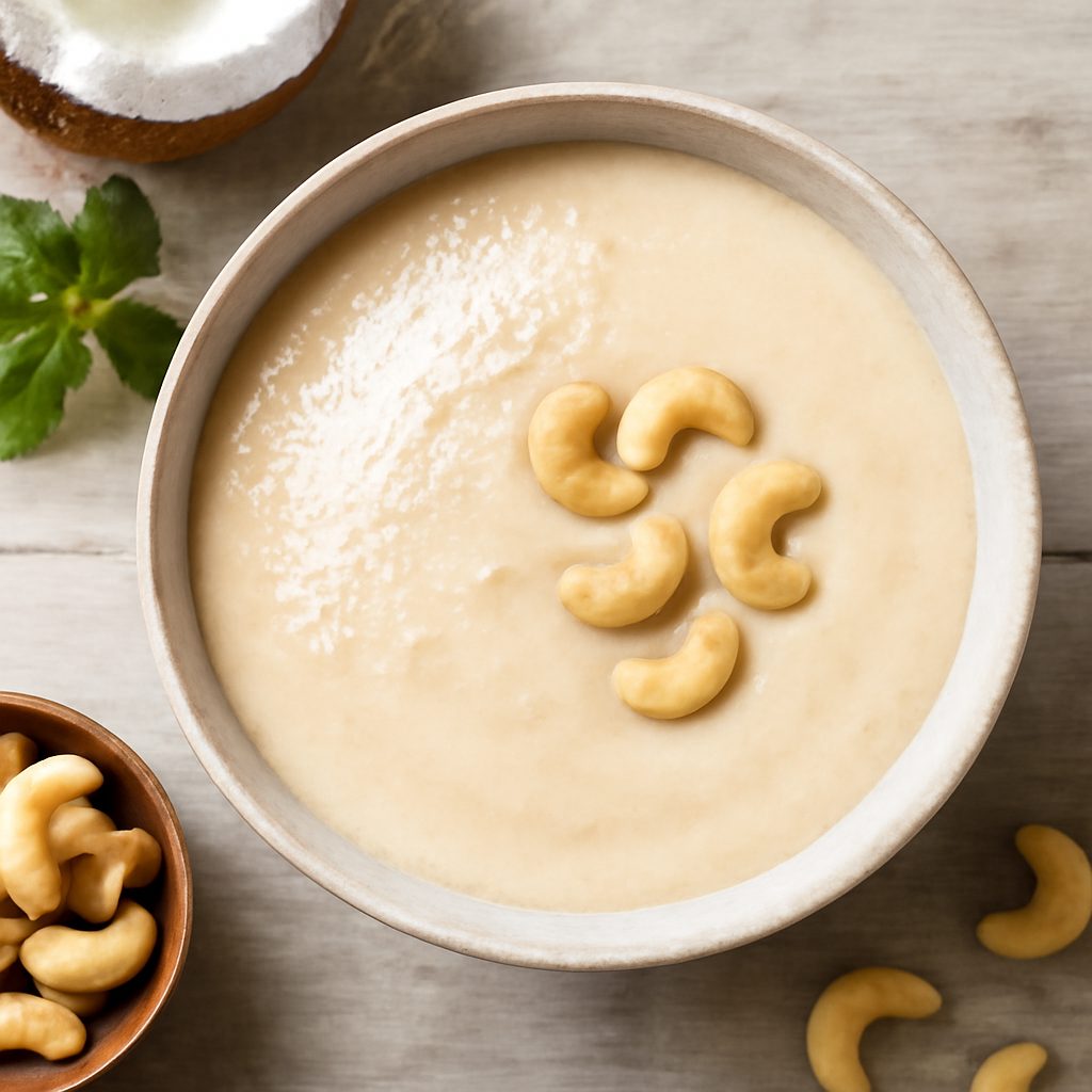 Bevanda tropicale al cocco e anacardi (vegan)