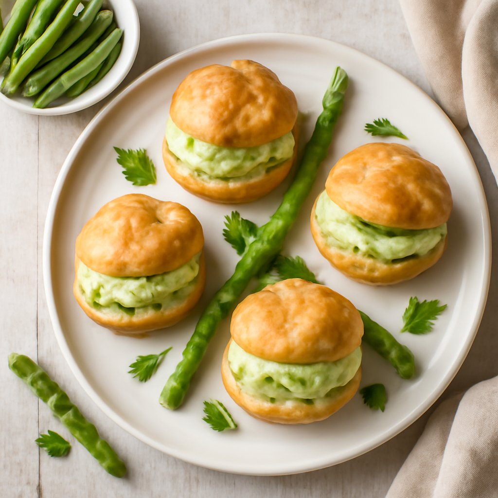Bignè con crema di asparagi
