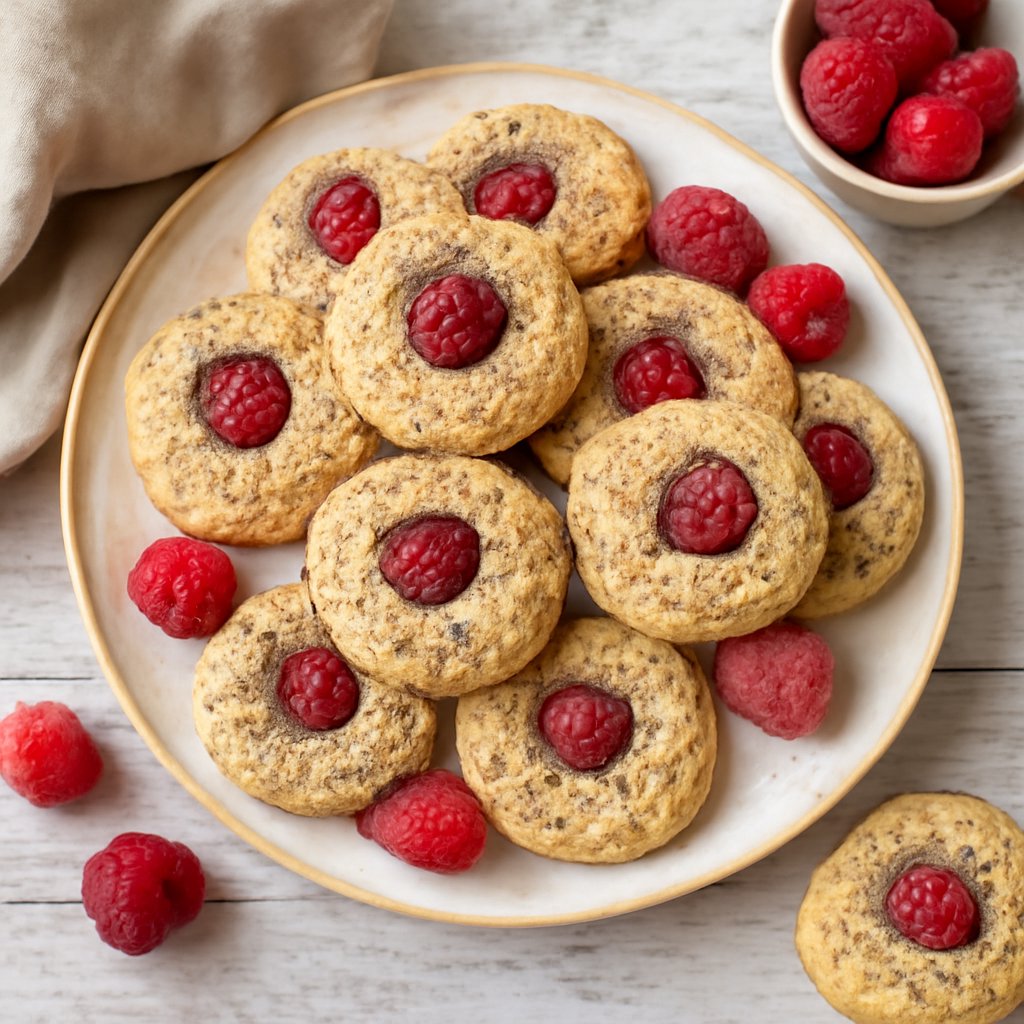 Biscotti ai semi di papavero e lamponi