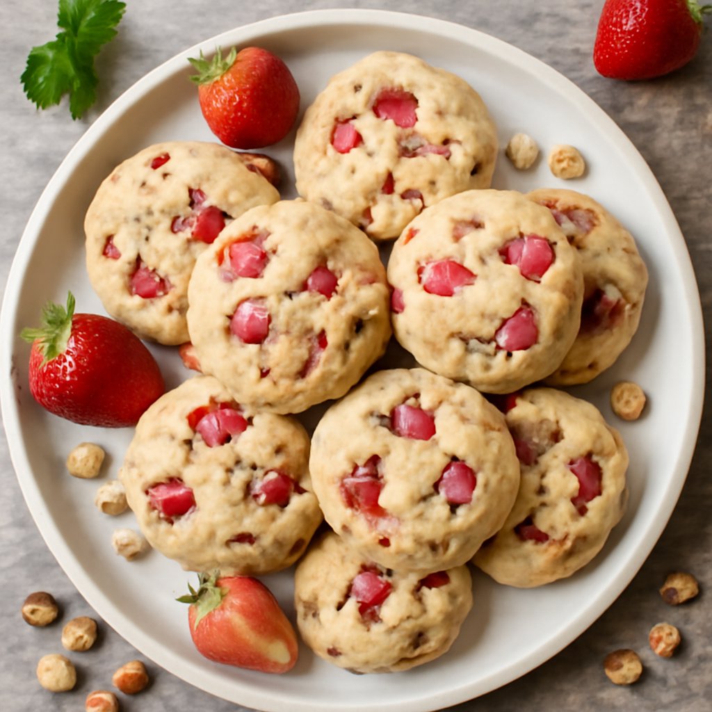 Biscotti leggeri con fragola e nocciole