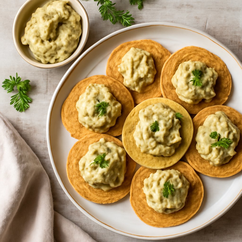 Blinis al pepe con crema di carciofi