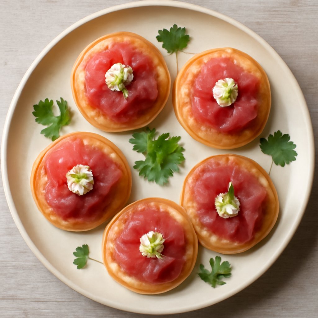 Blinis con carpaccio di tonno