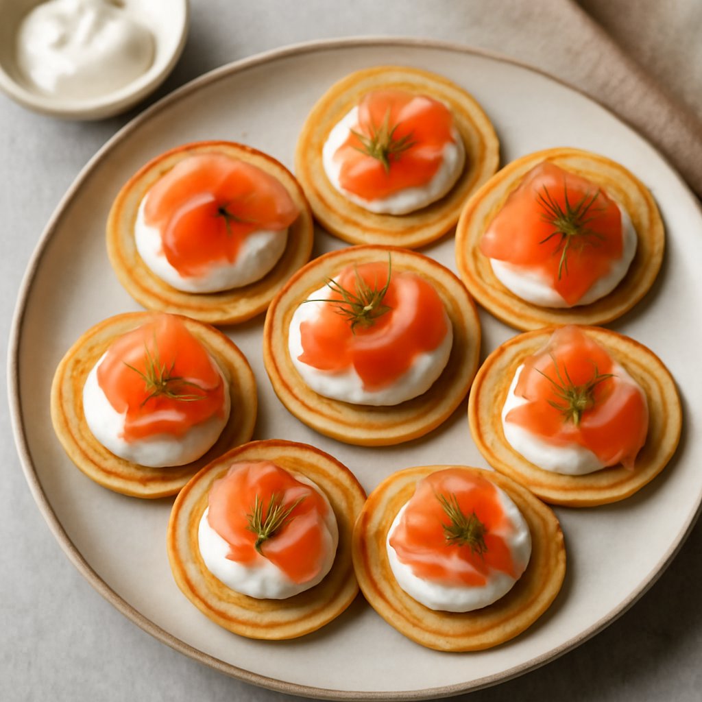Blinis con salmone