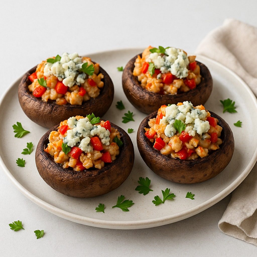 Blue Cheese Chicken Stuffed Mushrooms