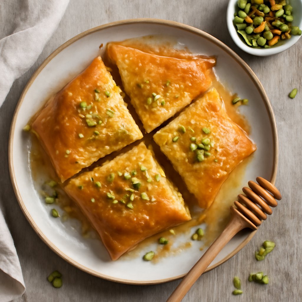 Bougatsa greca miele e pistacchi