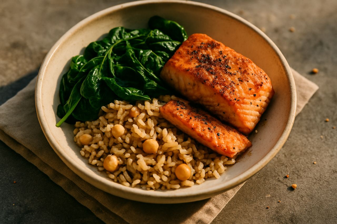 Bowl di Salmone e Spinaci