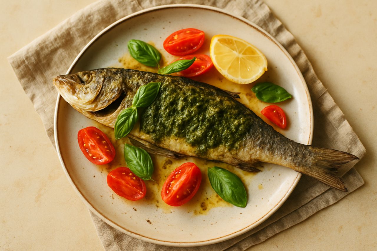 Branzino Arrosto al Basilico