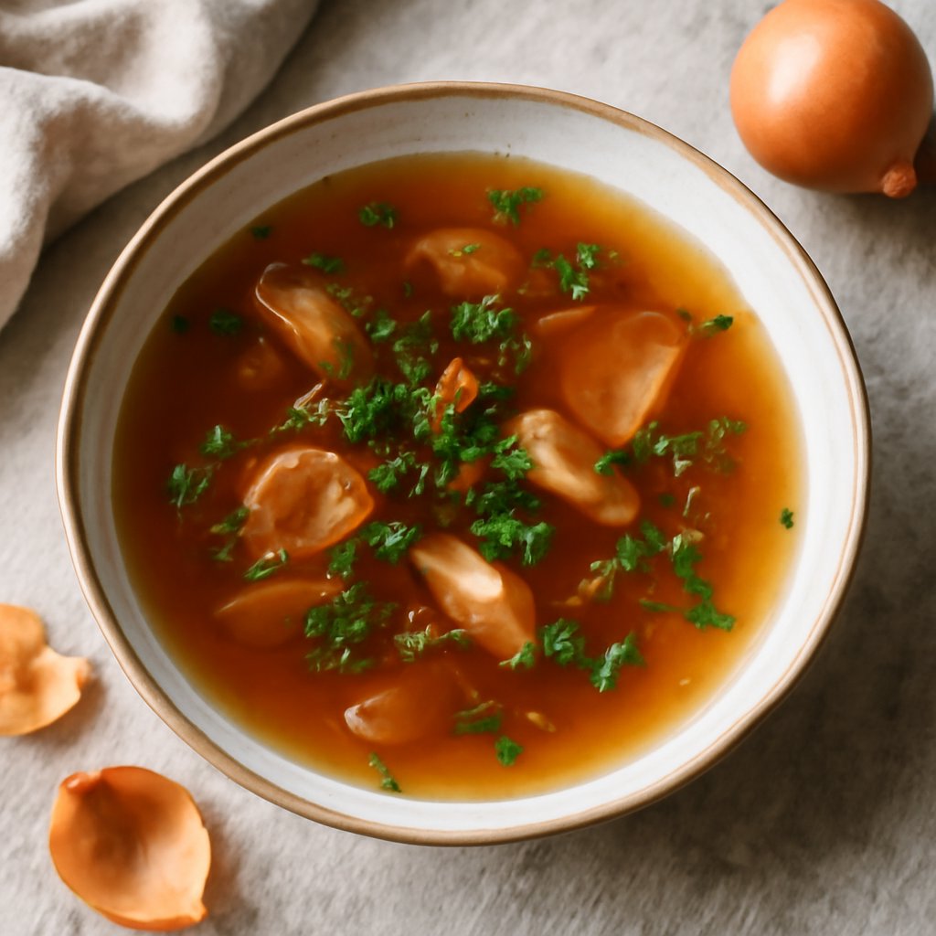 Brodo di bucce di cipolla