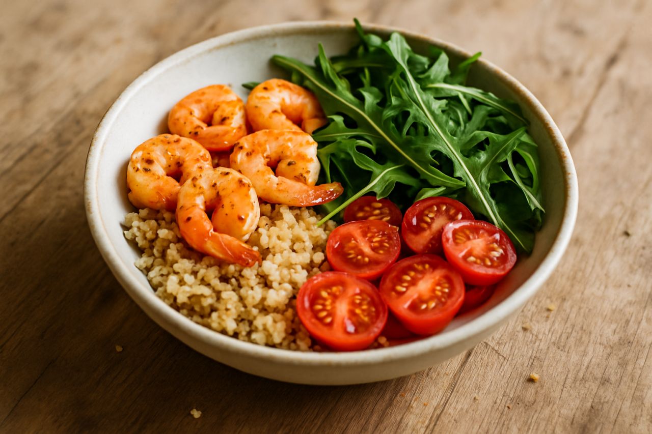 Buddha Bowl di Gamberi e Rucola
