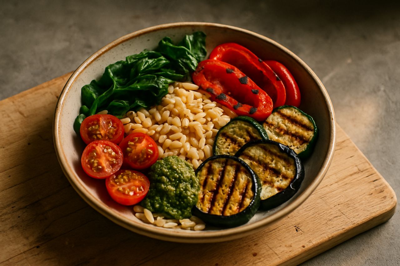 Buddha Bowl di Orzo e Verdure Grigliate