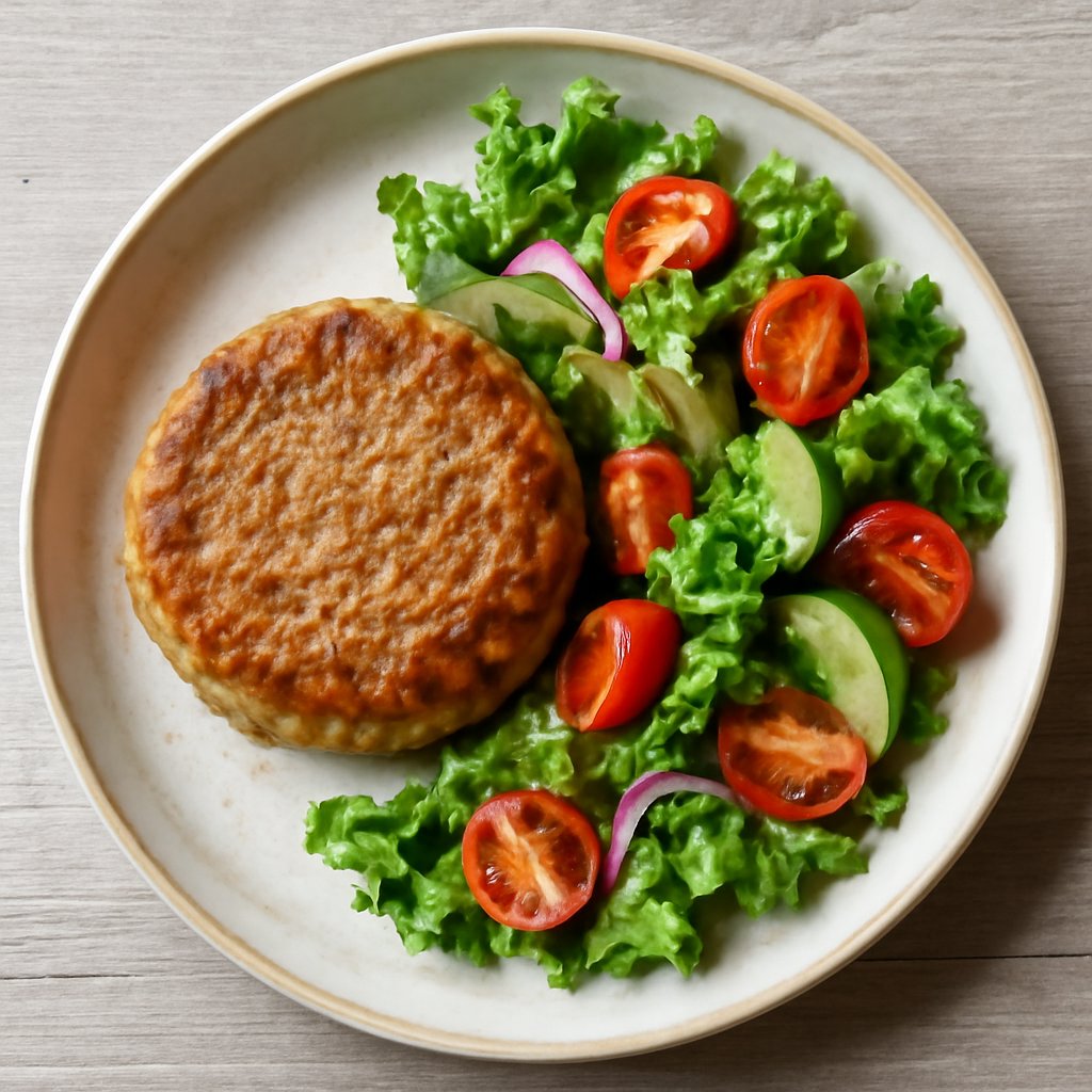 Burger di tonno con insalata alla vinaigrette