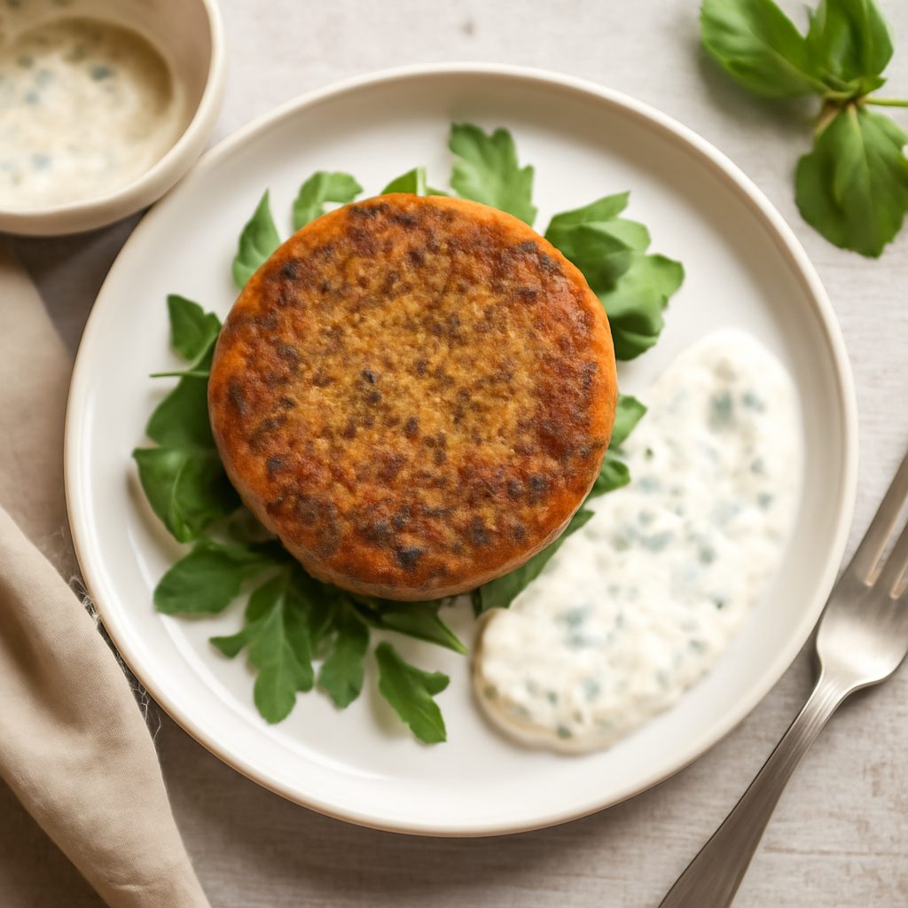 Burger vegetale con salsa allo yogurt