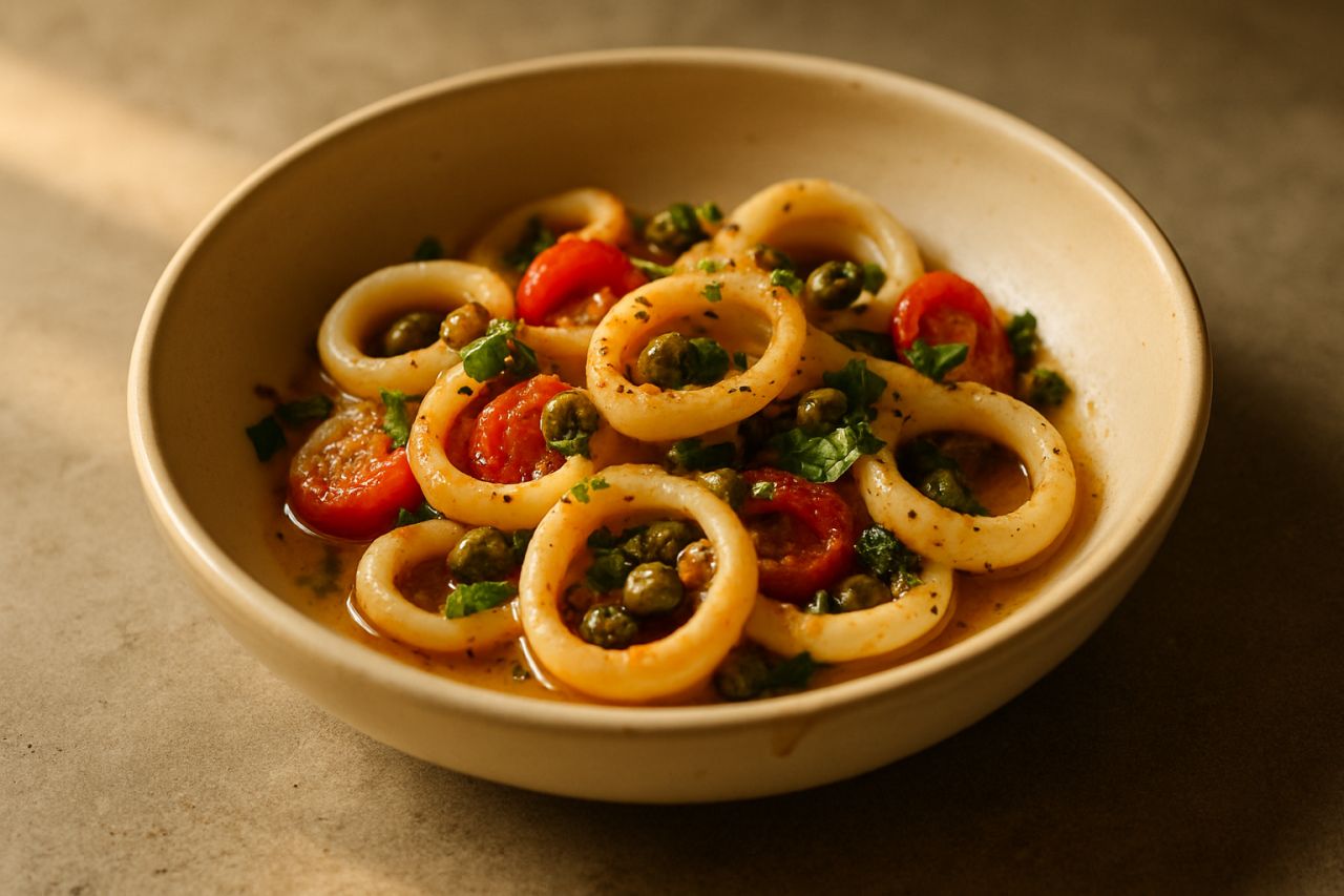 Calamari in Padella ai Capperi