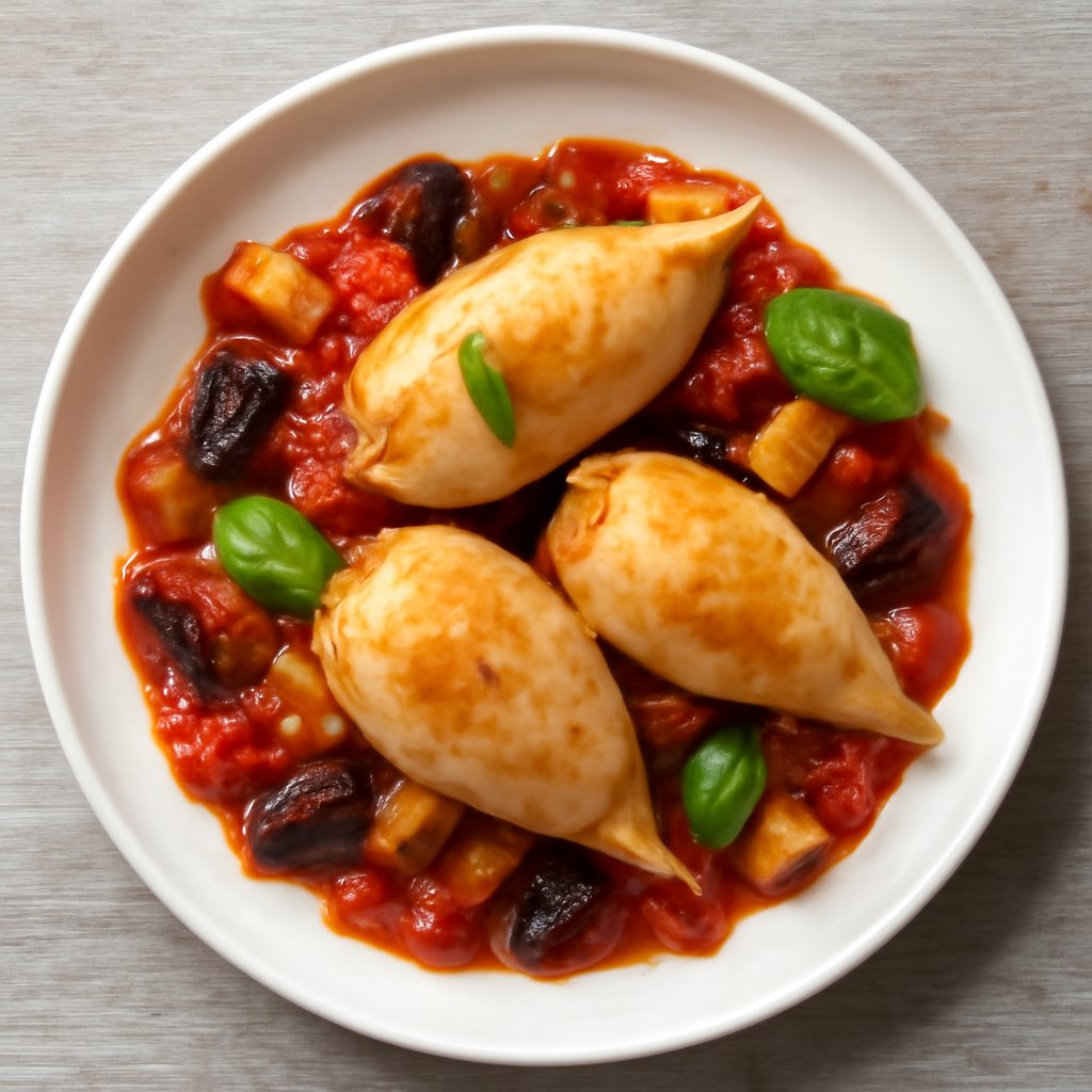 Calamari ripieni alla norma