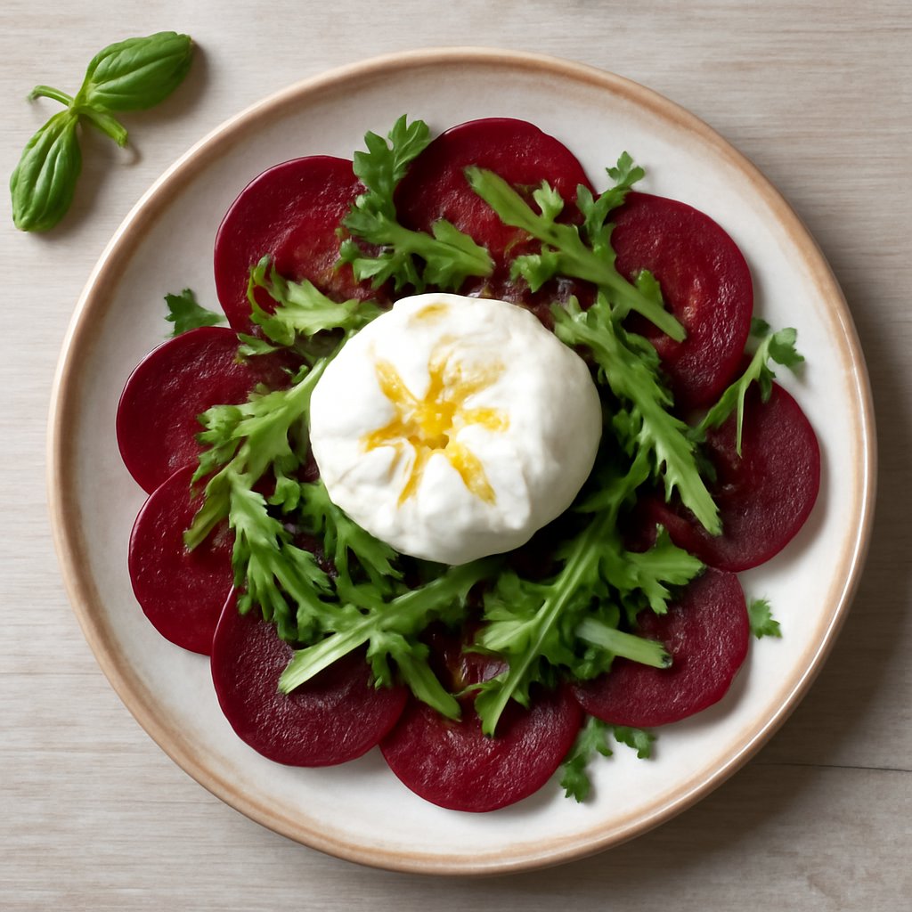 Carpaccio di barbabietola con burrata