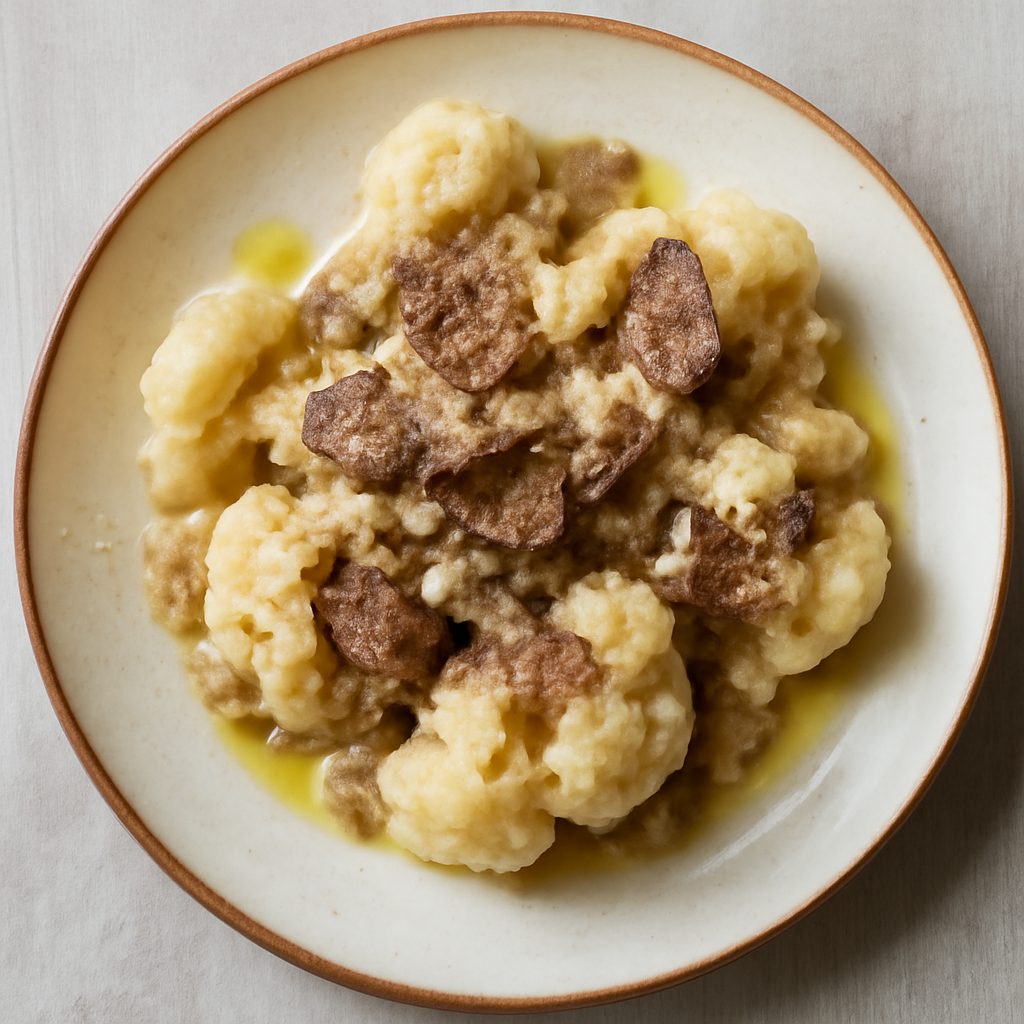 Cavolfiori con bagna cauda e scorzone