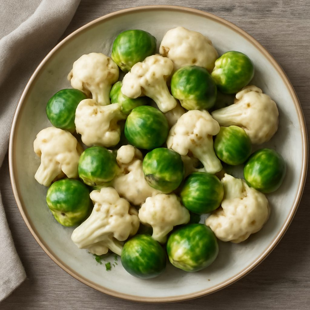 Cavolfiori e cavoletti di Bruxelles a vapore