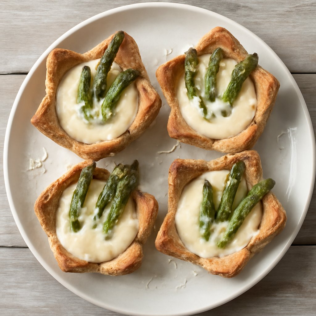 Cestini di pane con asparagi e crema al Parmigiano Reggiano
