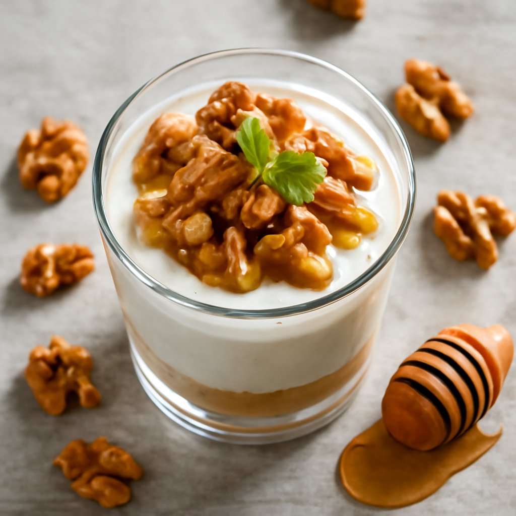 Cheesecake in bicchierino al gorgonzola e noci con miele