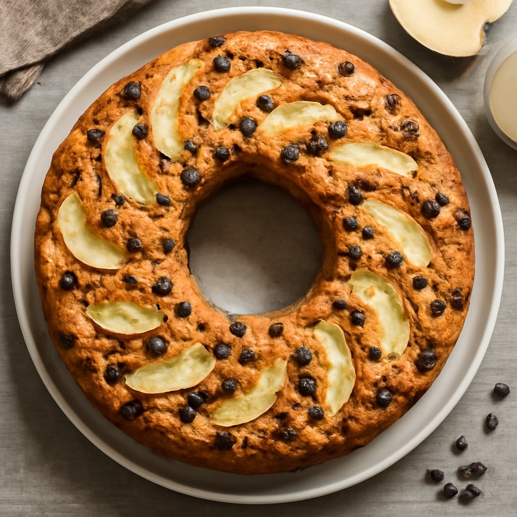 Ciambella alle mele con gocce di cioccolato