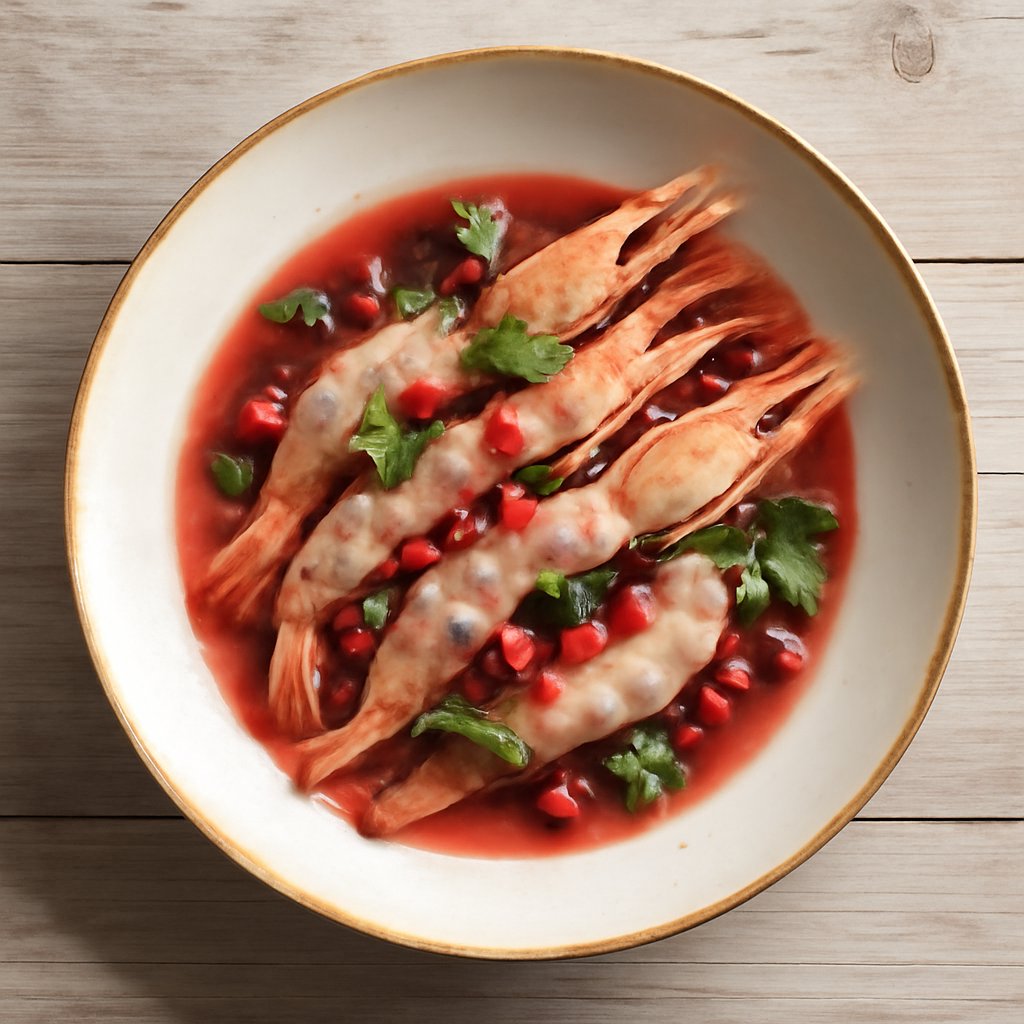 Cocktail di melagrana e scampi marinati (per 2 persone)