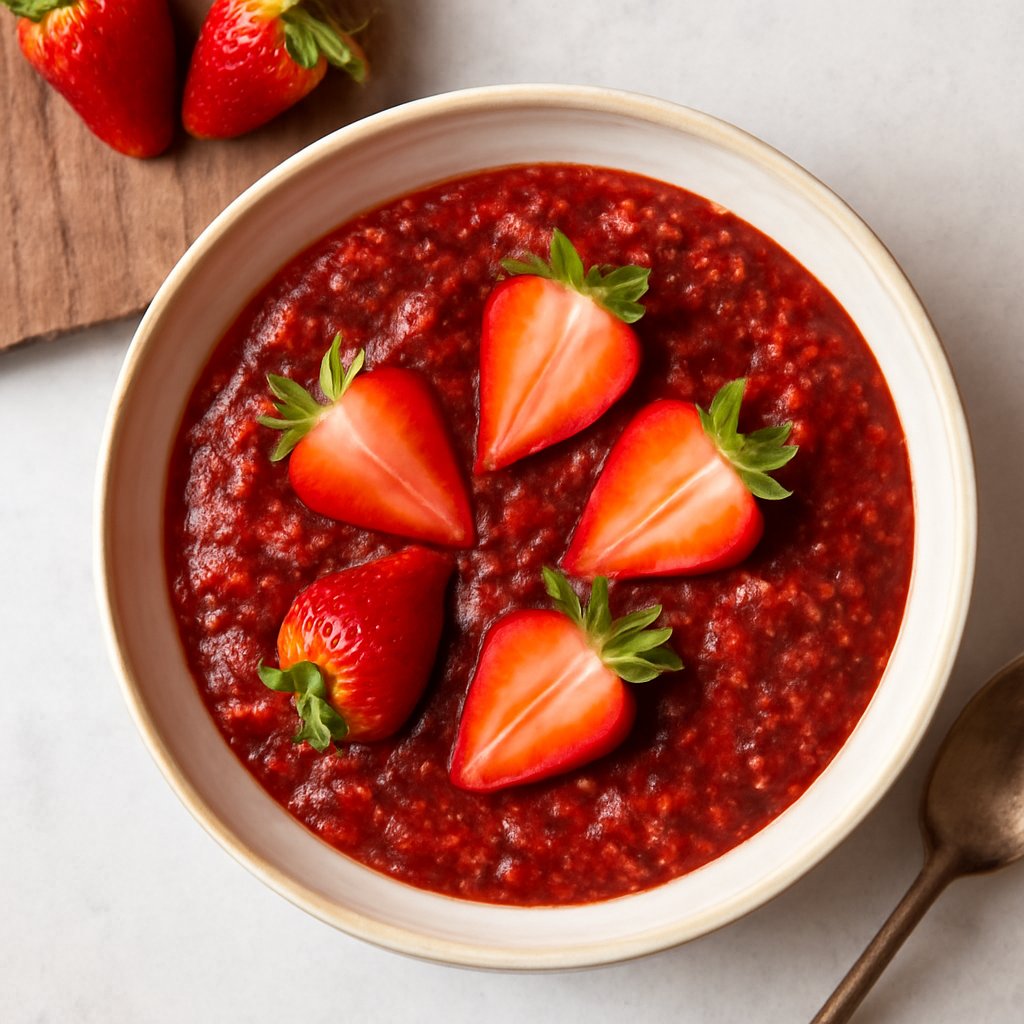 Composta di fragole e semi di chia (senza zuccheri aggiunti)