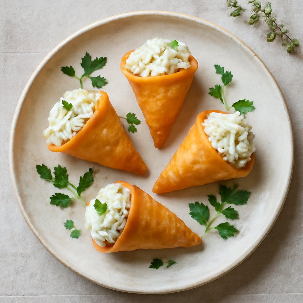 Conetti croccanti con mousse di Gorgonzola