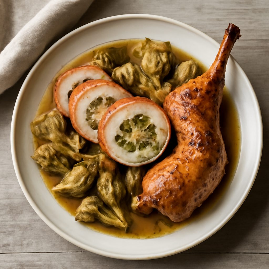 Coniglio ripieno ai carciofi