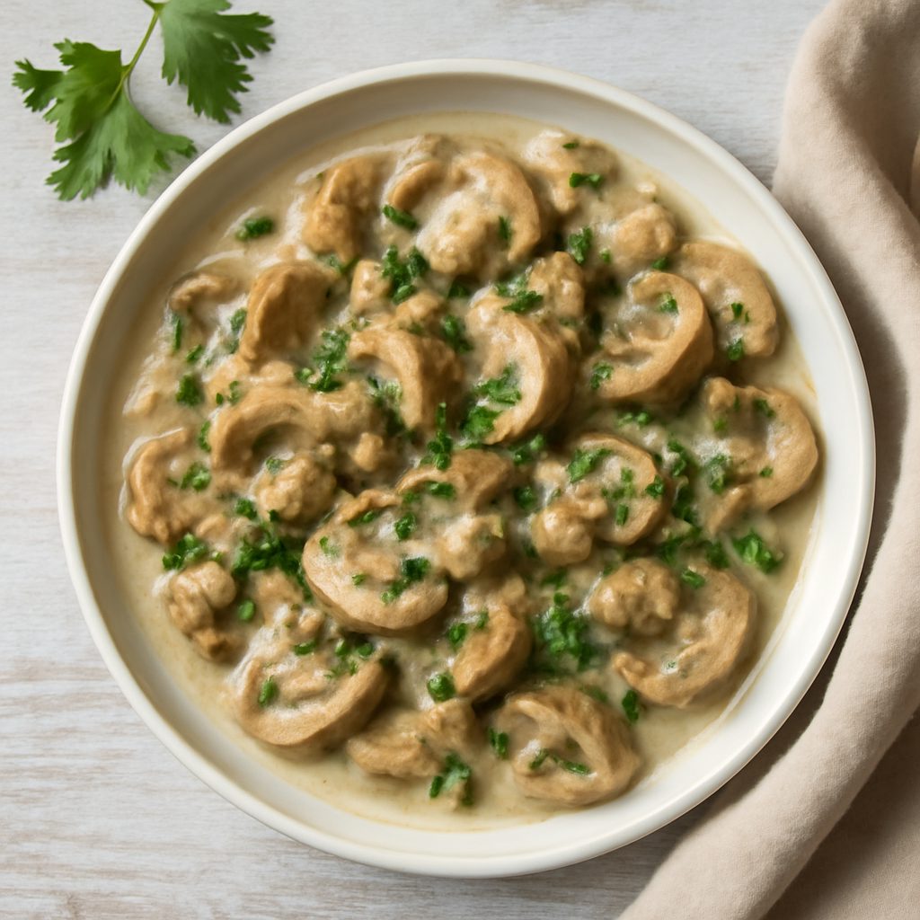 Contorno di funghi cremosi
