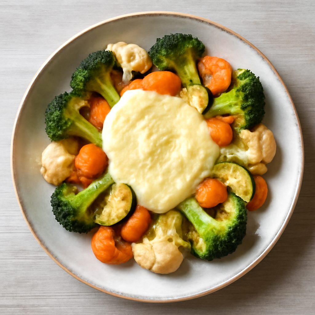 Contorno di verdure con zabaione al Parmigiano Reggiano