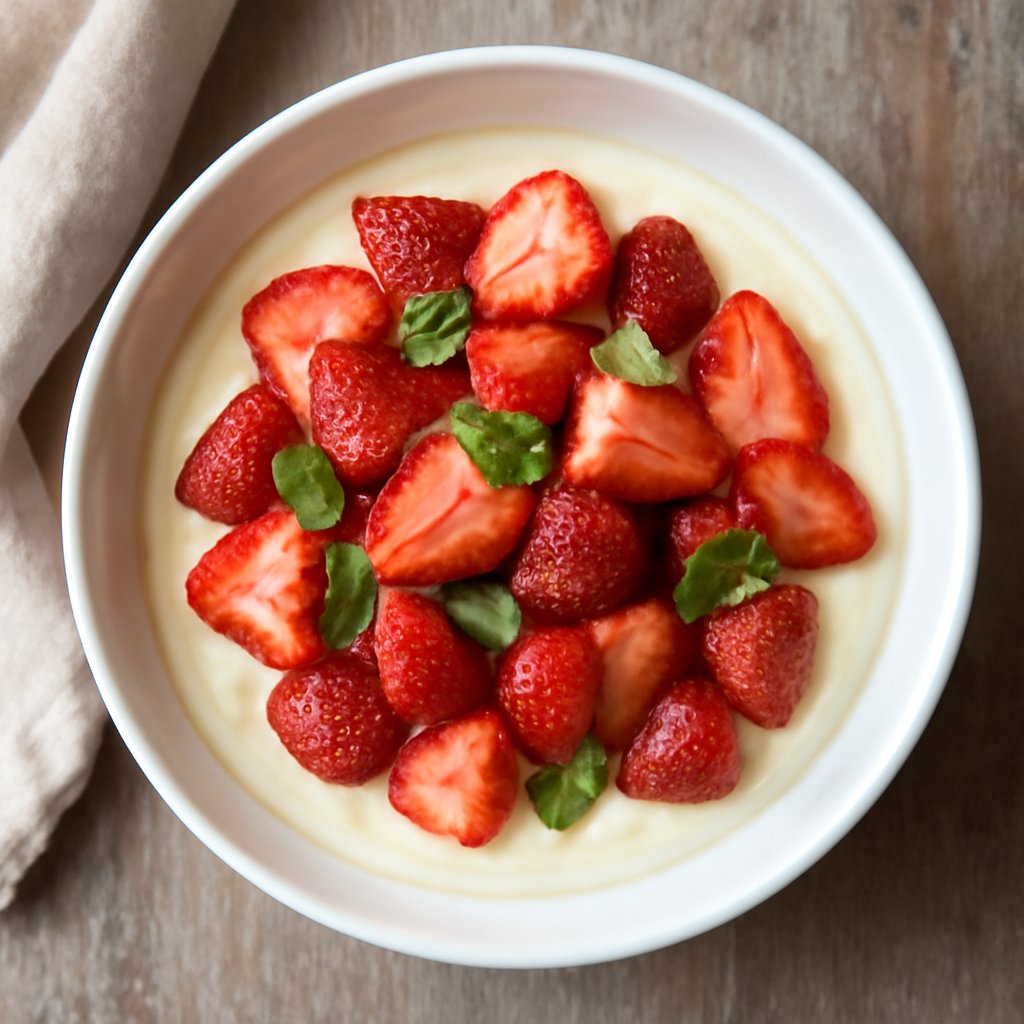 Coppa fredda di crema e fragole