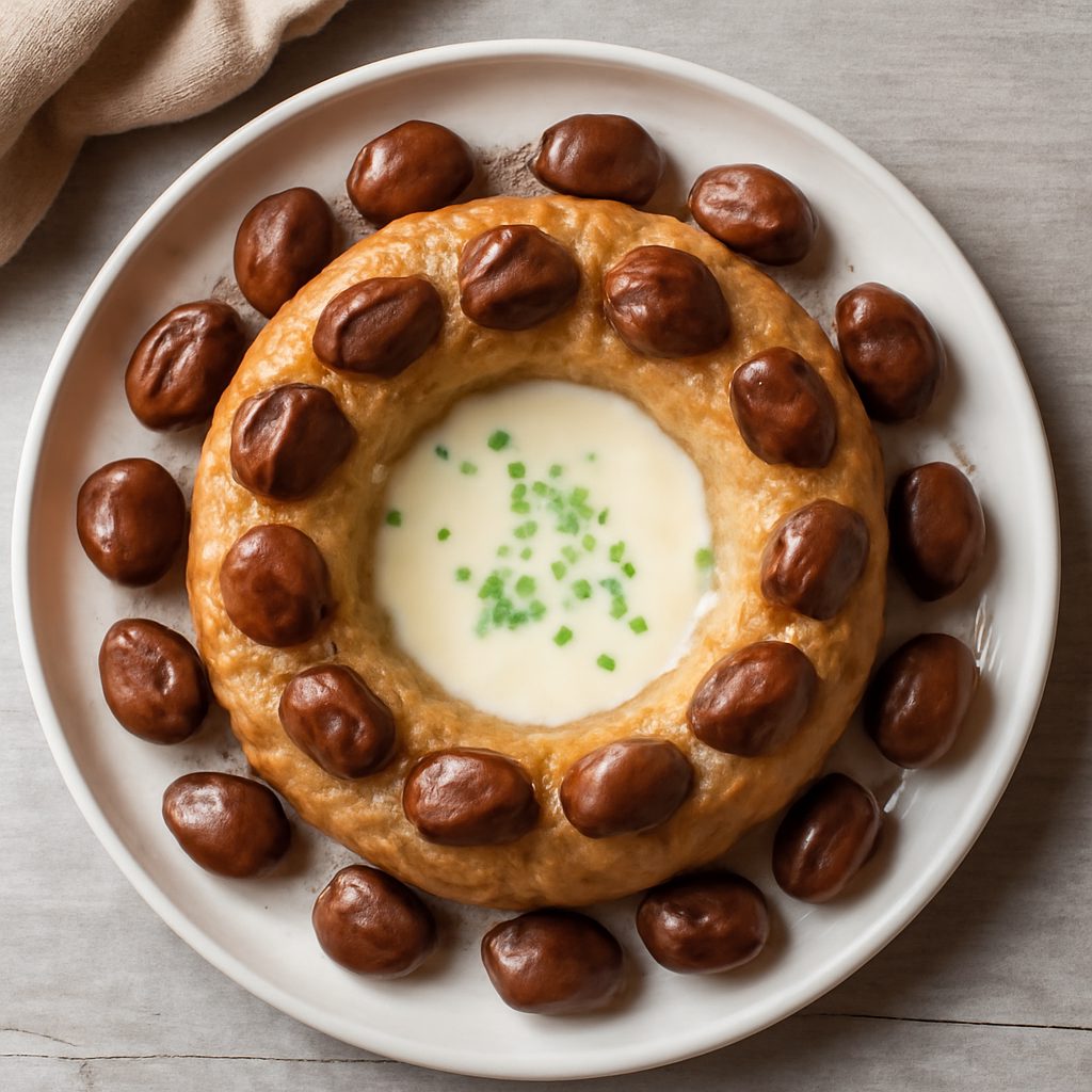 Corona di riso e castagne alla fonduta