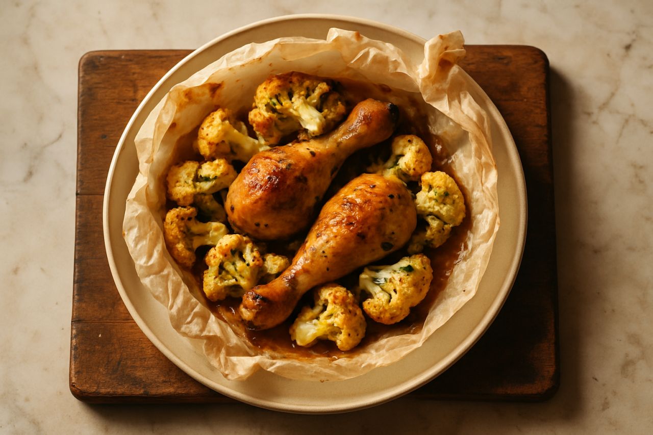 Cosce di Pollo al Cartoccio con Cavolfiore