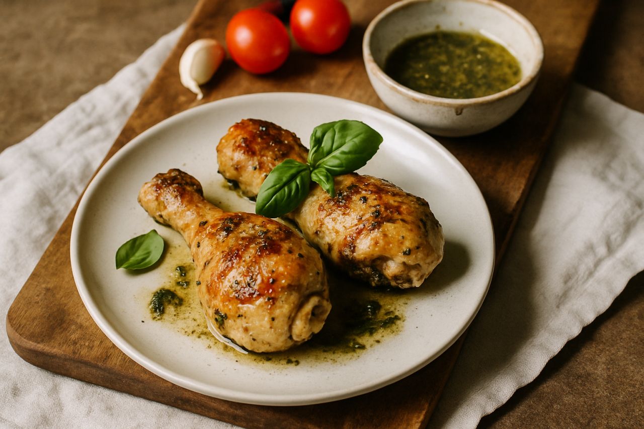 Cosce di Pollo al Forno al Basilico