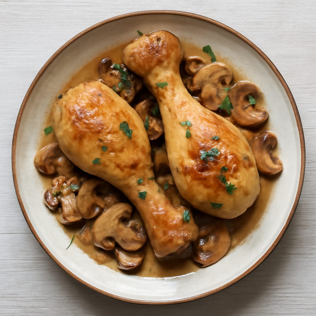 Cosce di pollo e funghi a Cottura Lenta