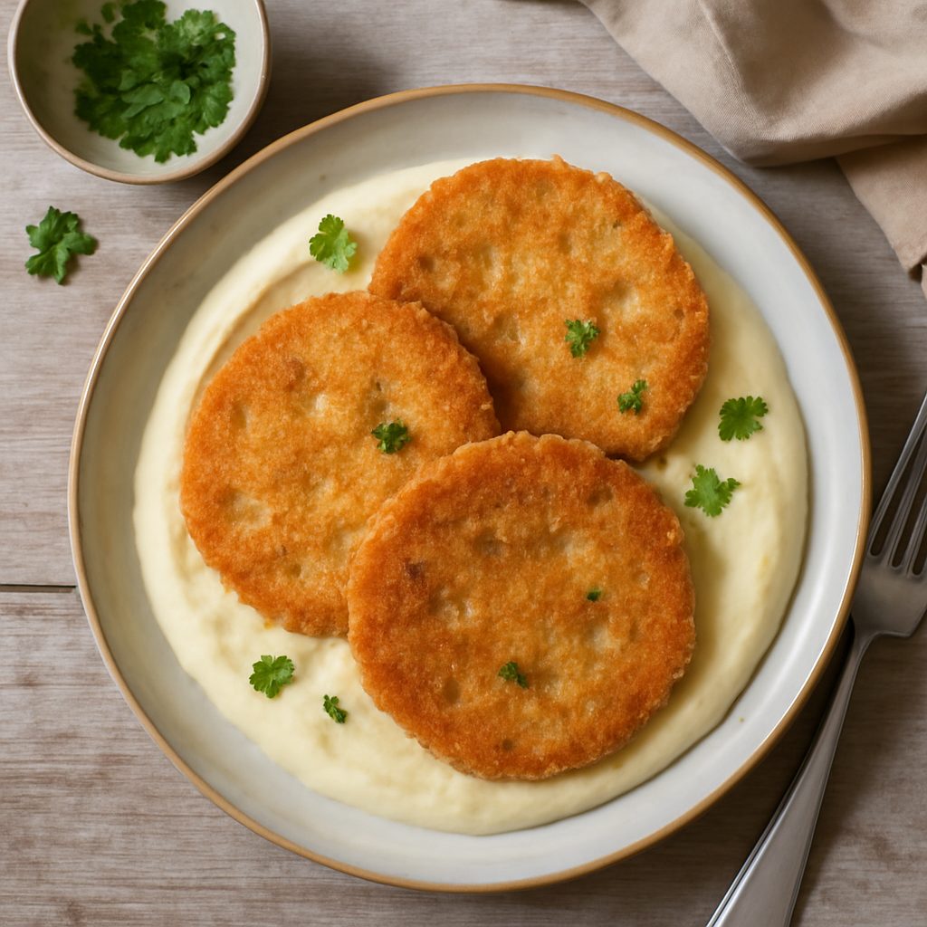 Cotolette di sedano rapa con crema di patate (senza lattosio)