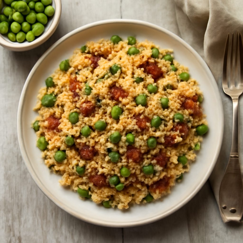 Cous cous con pomodori secchi e piselli