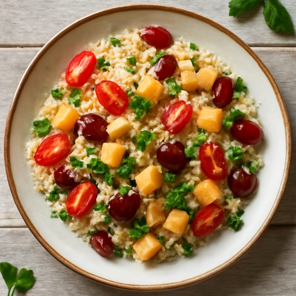Cous cous piccante alla menta con frutta e verdura