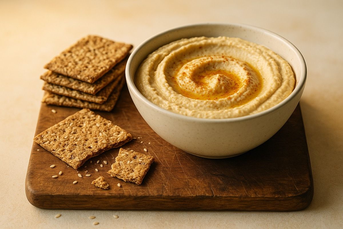 Crackers Integrali con Hummus