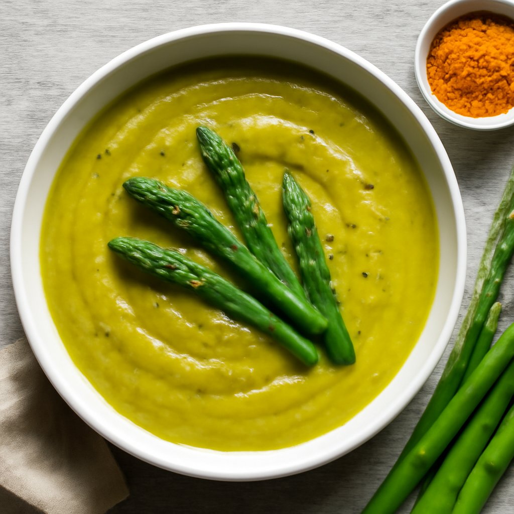 Crema di asparagi e curcuma
