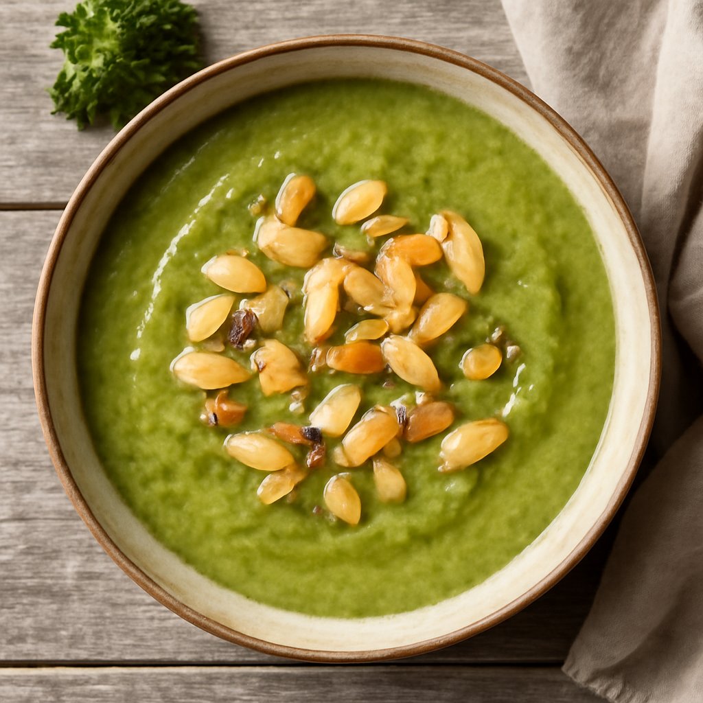 Crema di broccoli con mandorle (senza lattosio)